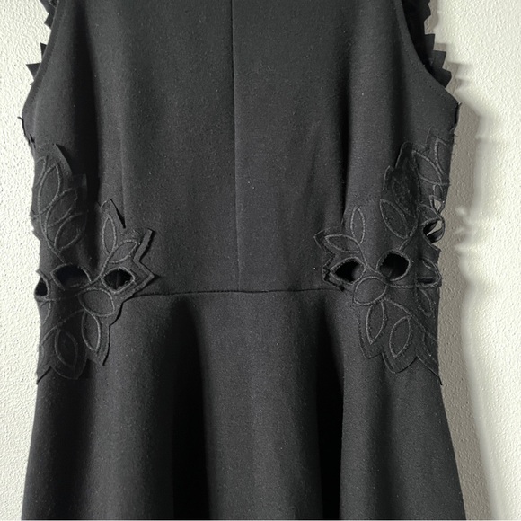 Free People Cha Cha Ponte Knit Black Fit & Flare Dress with Lace Cutout Detail - Picture 6 of 16